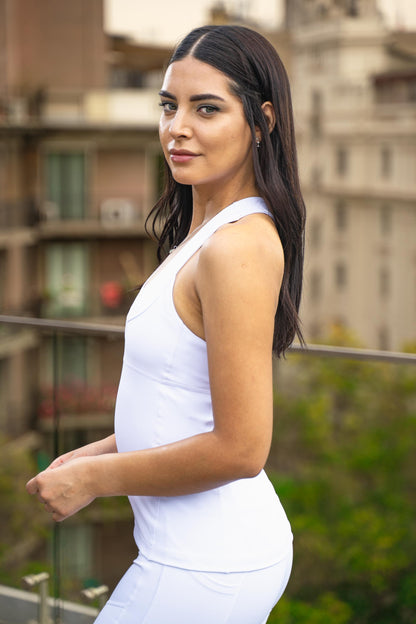 Top deportivo Full Coverage Blanco Pure